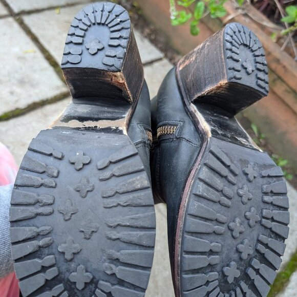 Cute moto Harley Davidson heeled leather booties size 9 - Picture 5 of 6